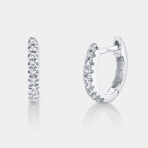 Kate White Gold Diamond Mini Huggie Earrings