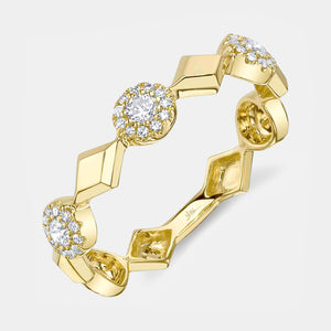 Eden Yellow Gold Geo Cut Diamond Fashion Ring