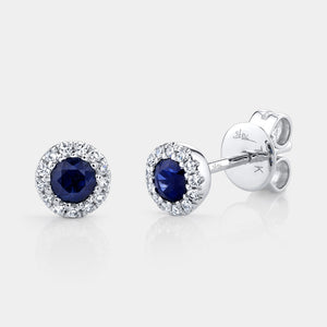 Eden White Gold Sapphire and Diamond Stud Earrings