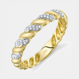 Kate Yellow Gold Twist Diamond Fashion Ring