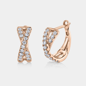 Eternal Rose Gold Diamond Huggie Earrings