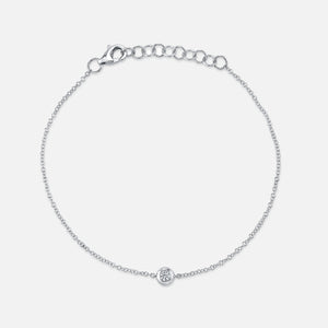 Kate White Gold Diamond Bezel Charm Bracelet