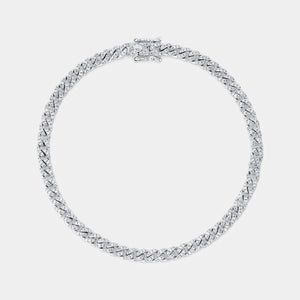 Kate White Gold Diamond Cuban Link Bracelet