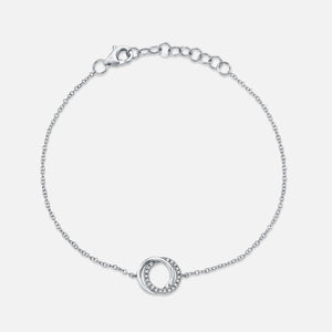 Kate White Gold Love Knot Diamond Bracelet