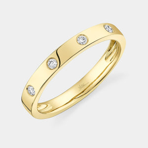 Kate Yellow Gold Bezel Set Diamond Stacking Ring