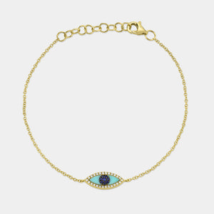 Kate Yellow Gold Sapphire Eye Bracelet