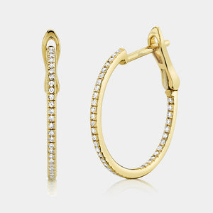 Kate Yellow Gold Channel Set Diamond Hoop Earrings