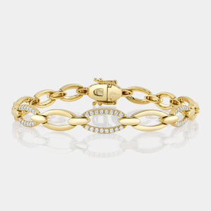 Kate Yellow Gold Diamond Link Bracelet
