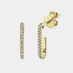 Kate Yellow Gold Diamond Paperclip Drop Earrings